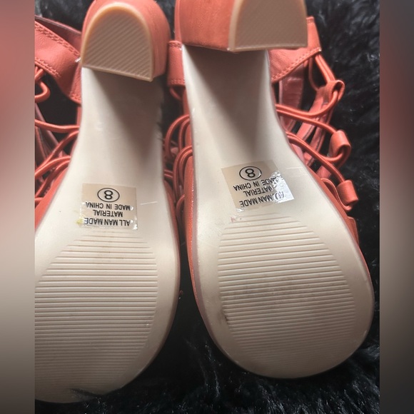 Speed Limit 98 Burnt Orange Strappy Heels - Picture 4 of 8